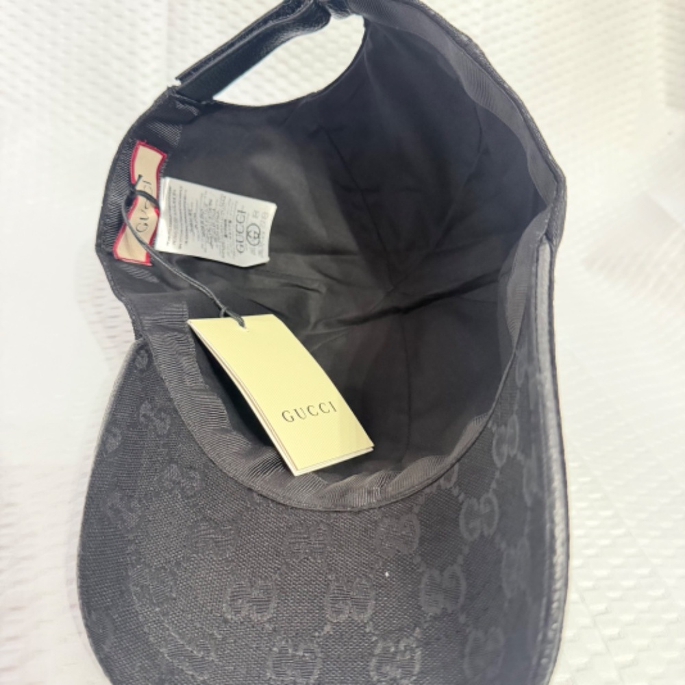 GUCCI GG RIPSTOP BASEBALL HAT BLACK MONOGRAM UNISEX SIZE M/L ADJUSTABLE - Picture 5 of 5